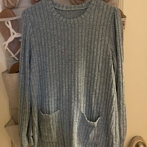 Gray Ribbed Women's Sweater